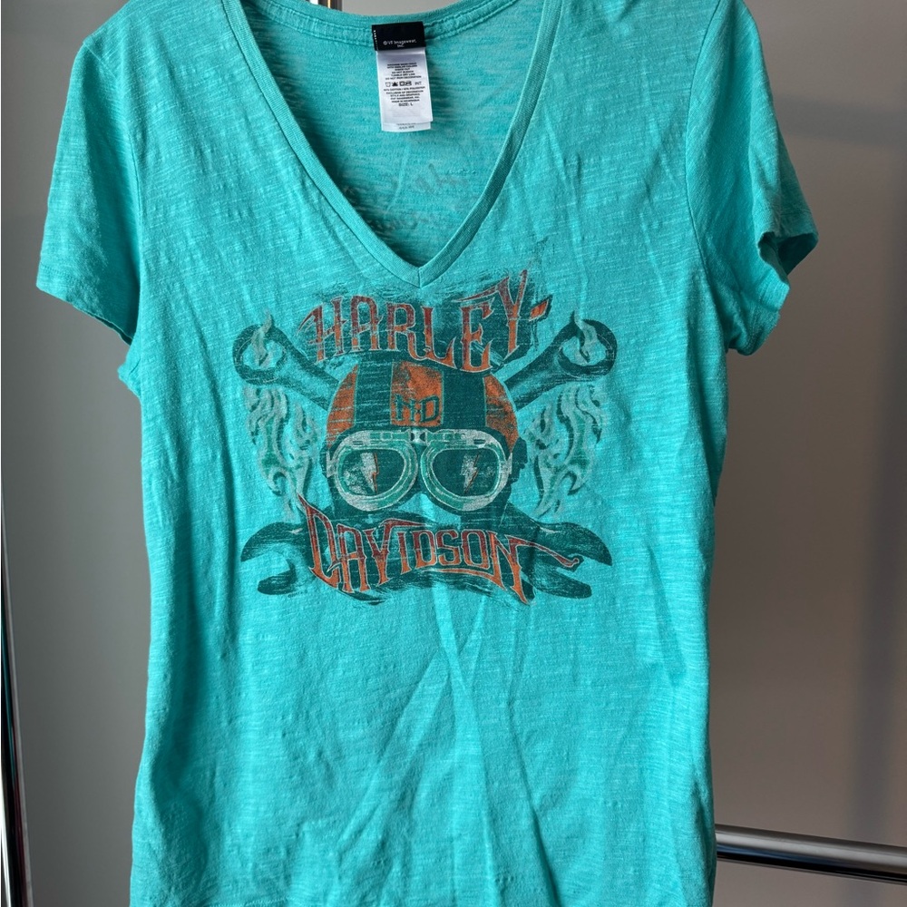 Harley-Davidson Turquoise V-Neck Tee
